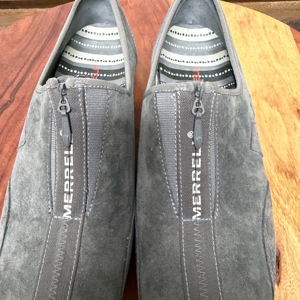 Merrell Barrado Gray Leather Walking Outdoor Shoes Women Size 9.5 - Picture 8 of 10